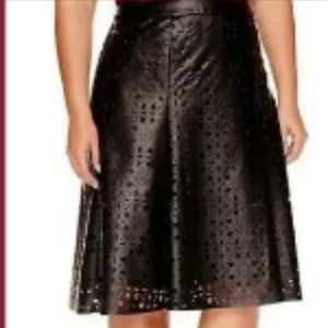 Worthington Faux Leather Cut Out Skirt